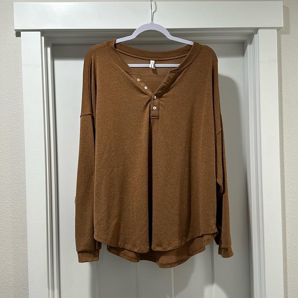 Burnt Orange Wishlist Long Sleeve Top